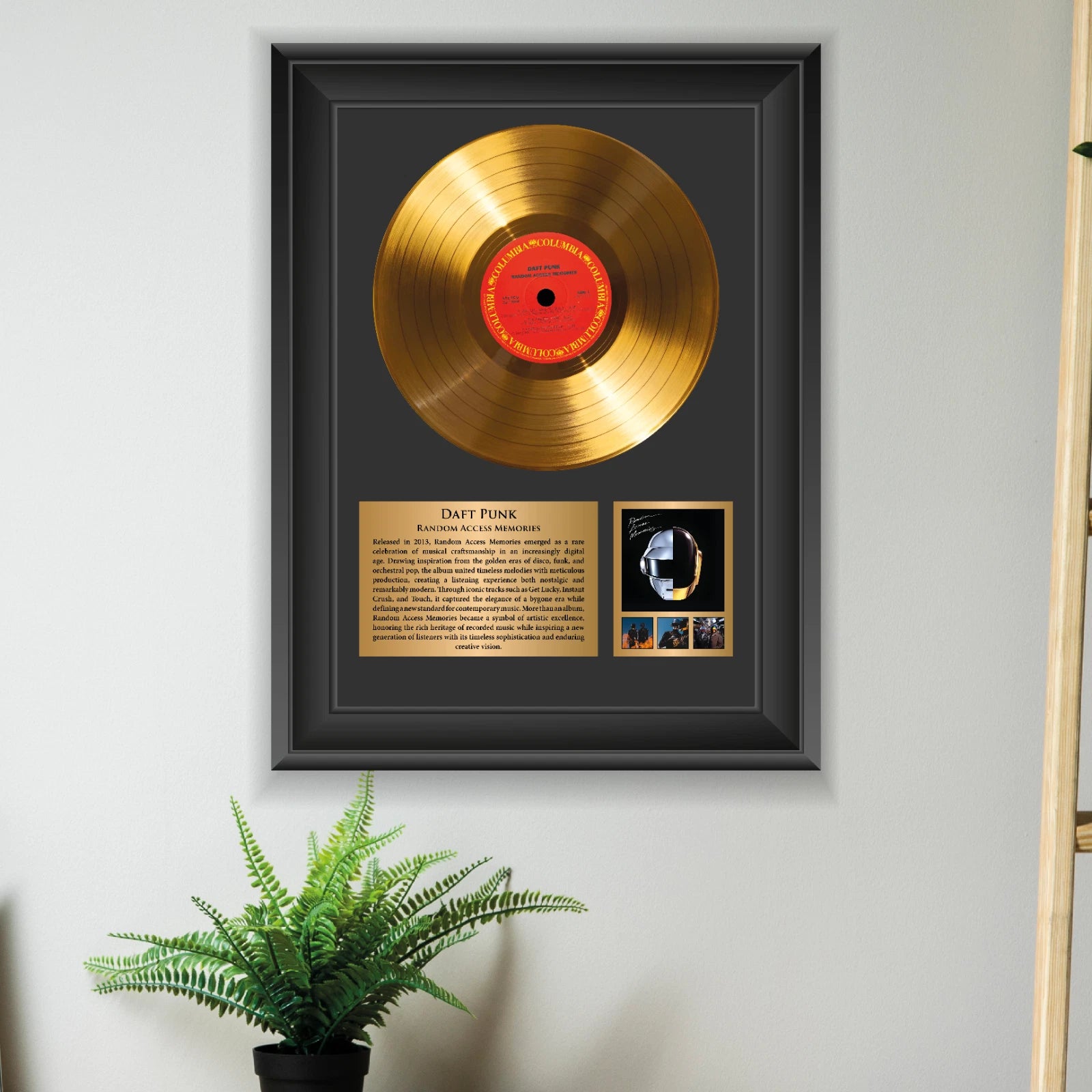 Daft Punk Random Access Memories Gold Record Framed Wall Art