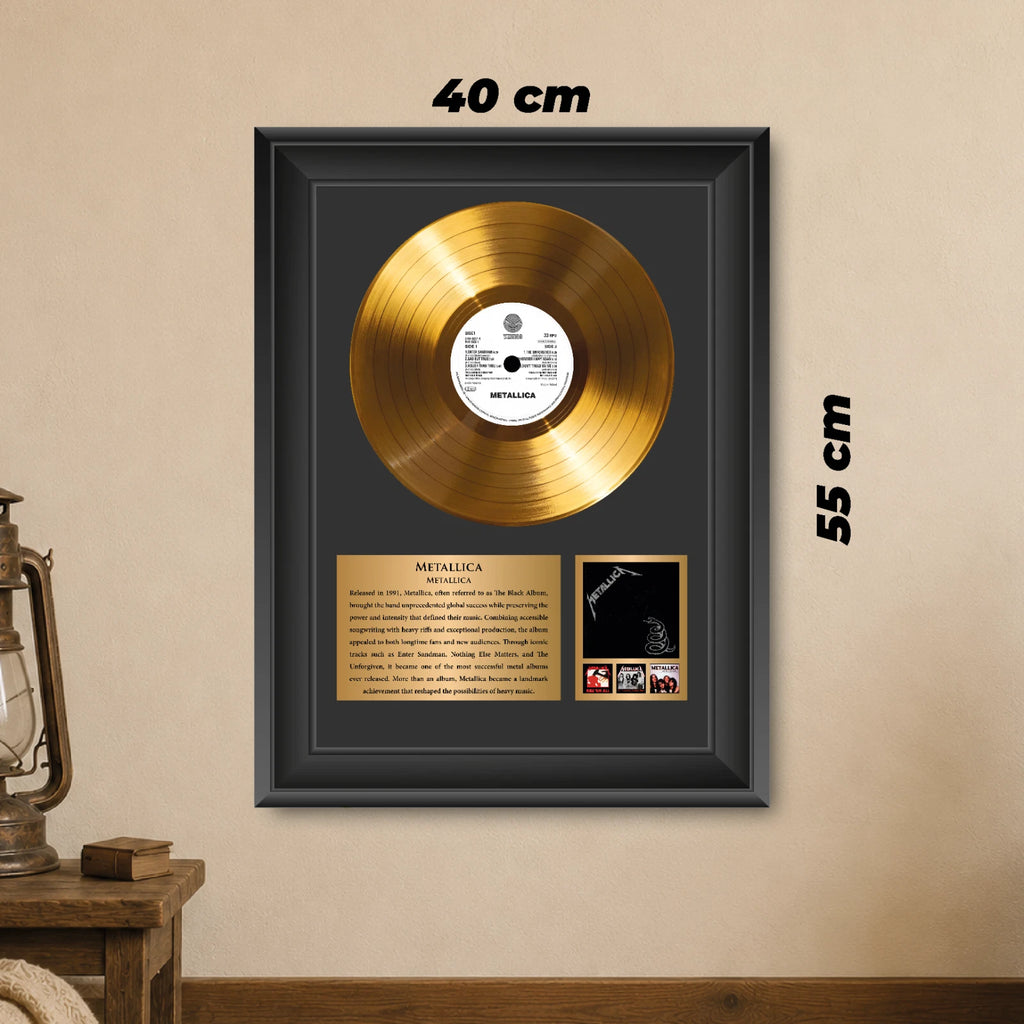 Metallica Black Album Gold Record Framed Wall Art Metal Memorabilia