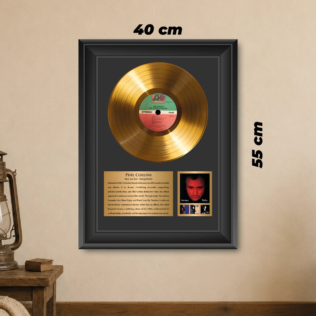 Phil Collins No Jacket Required Gold Record Framed Wall Art Decor