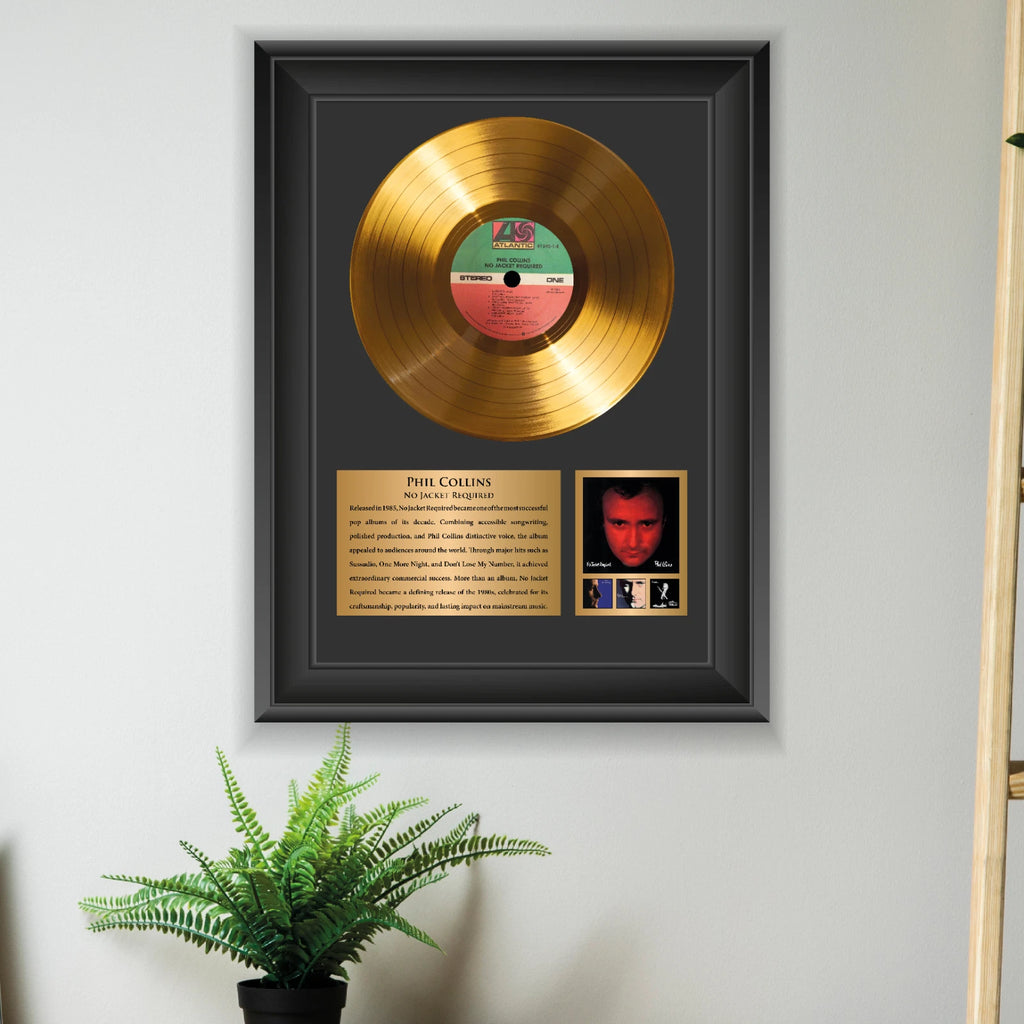 Phil Collins No Jacket Required Gold Record Framed Wall Art Decor