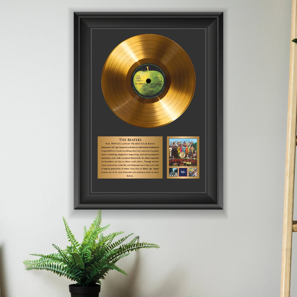 The Beatles Sgt. Pepper's Gold Record Framed Wall Art Memorabilia
