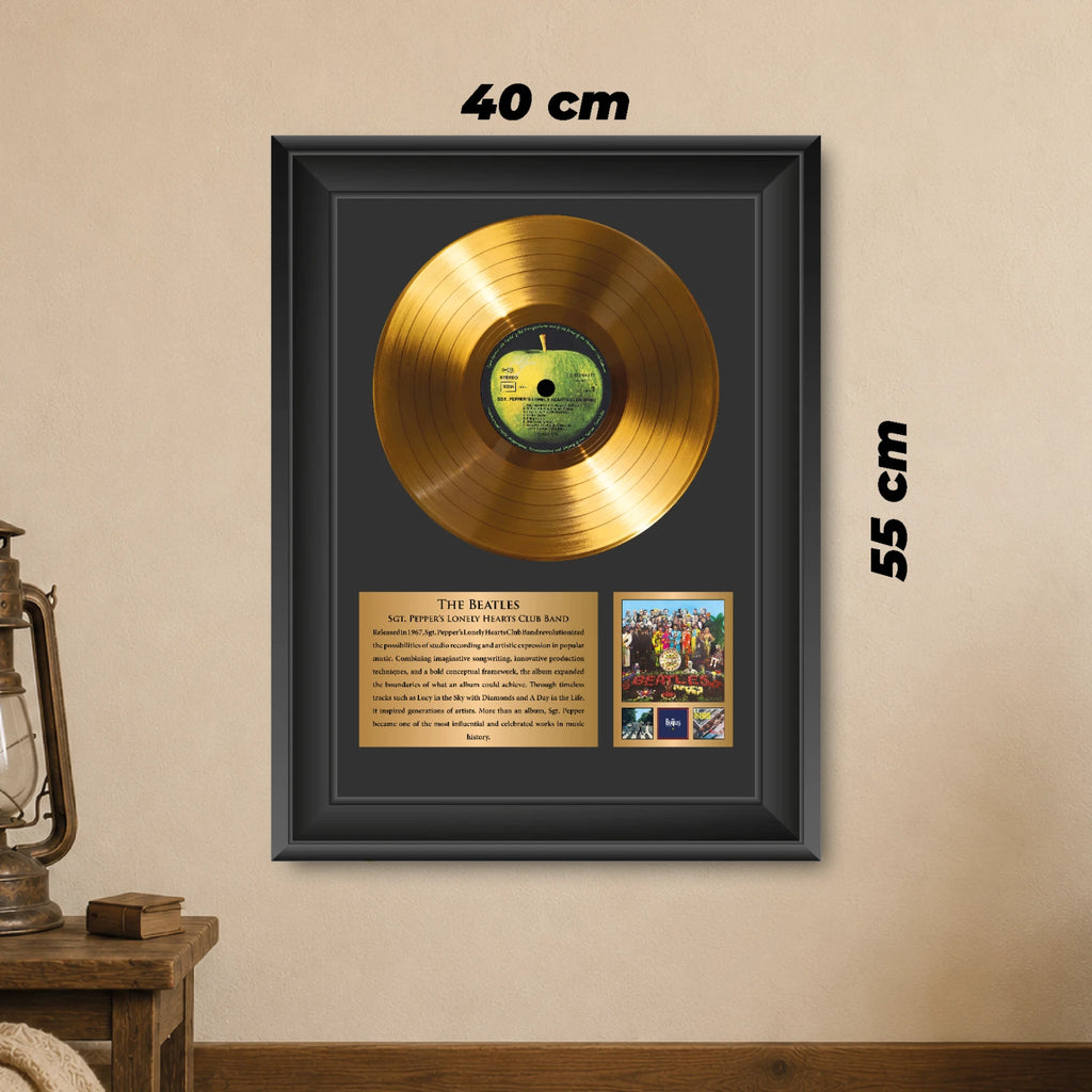 The Beatles Sgt. Pepper's Gold Record Framed Wall Art Memorabilia