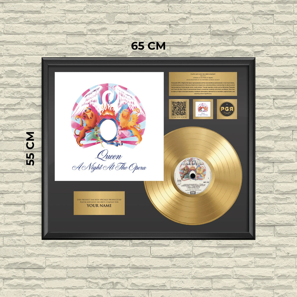 Personalized Queen A Night at the Opera Gold Record Framed Wall Art