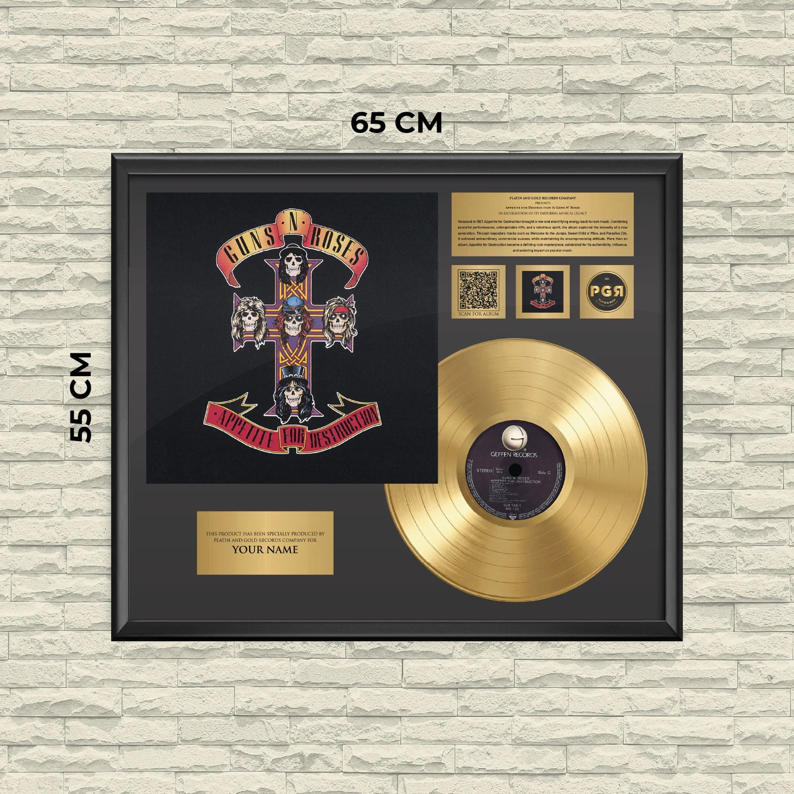 Personalized Guns N' Roses Appetite for Destruction Gold Record Frame