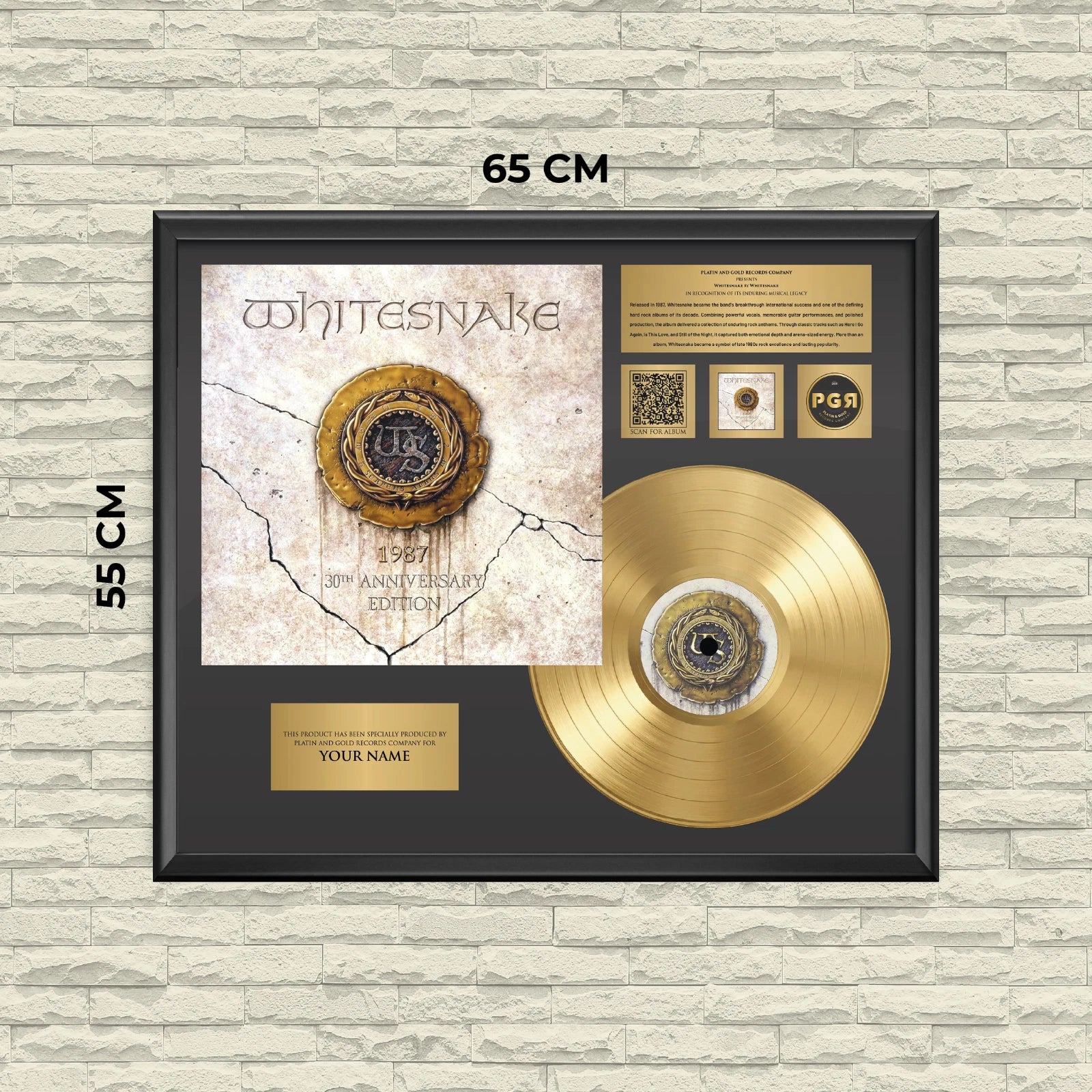 Personalized Whitesnake 1987 Gold Record Framed Wall Art Decor