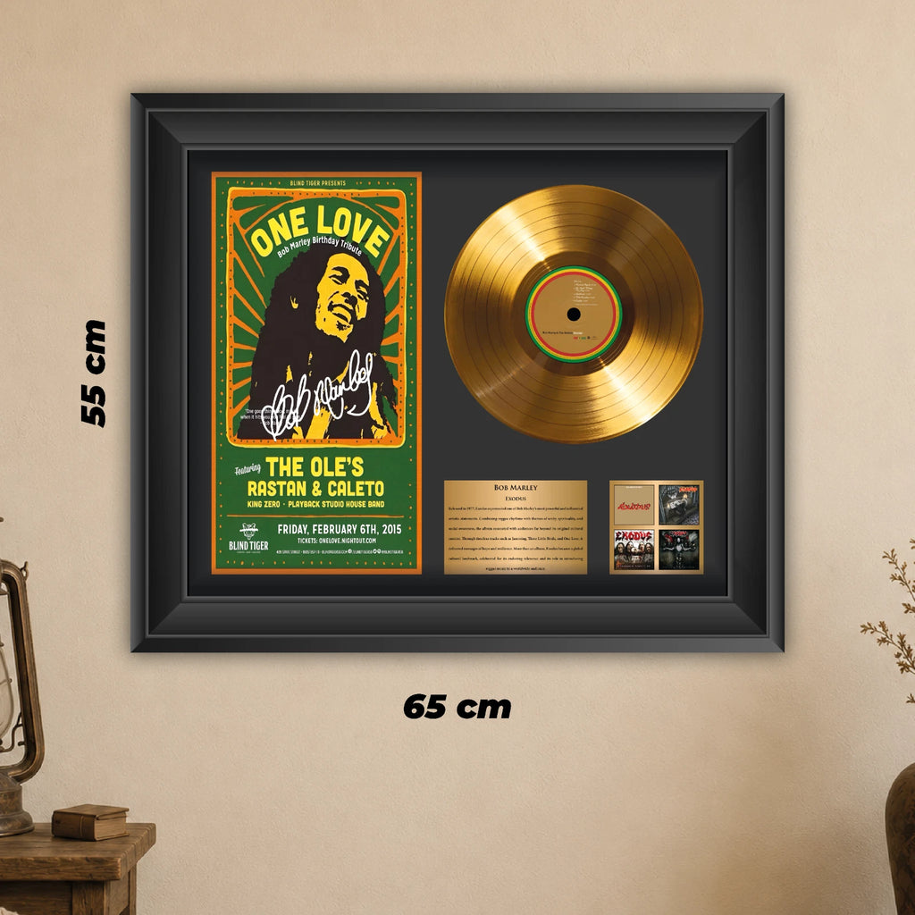Personalized Bob Marley Exodus Gold Record Framed Wall Art Decor