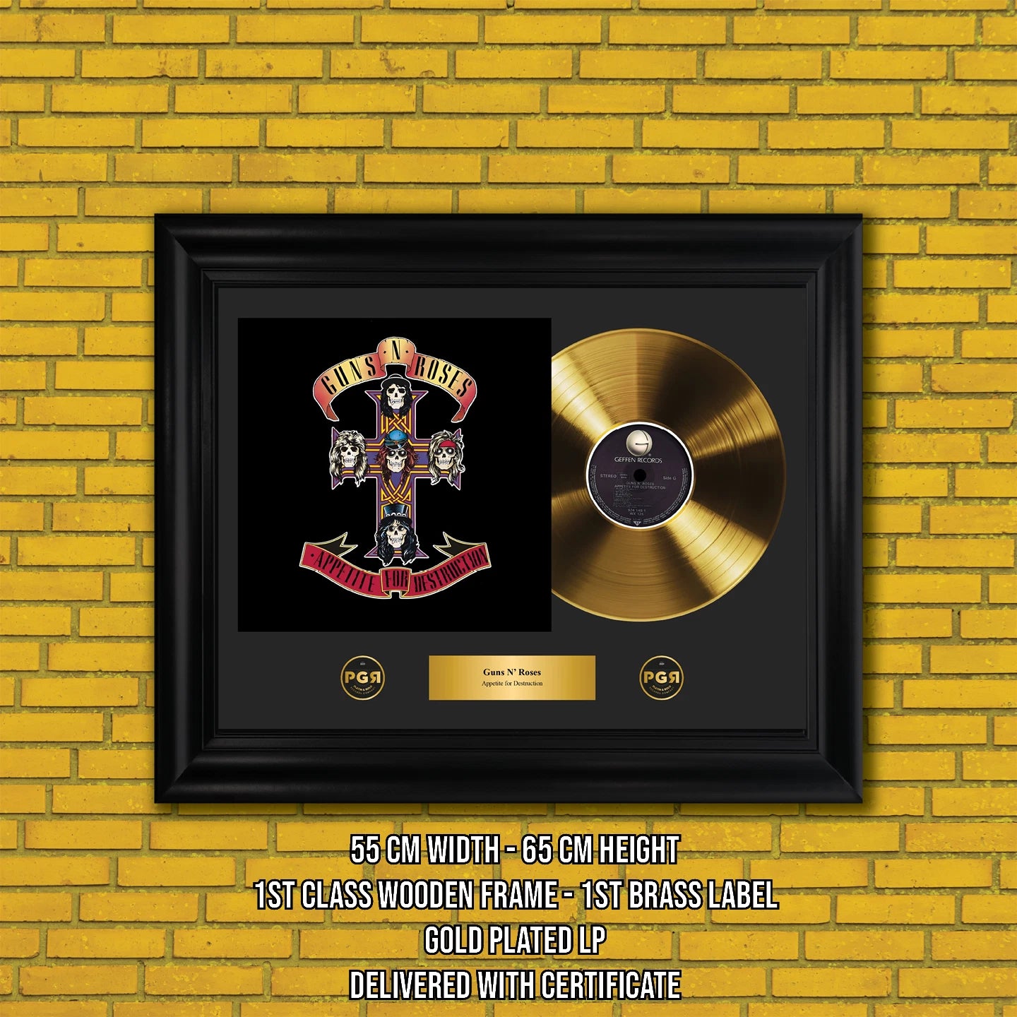 Guns N' Roses Appetite for Destruction Gold Record Framed Wall Art