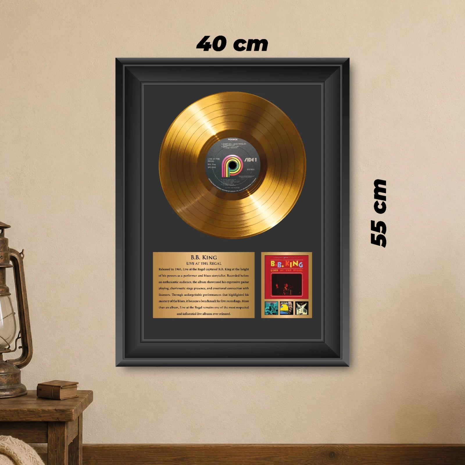 B.B. King Live at the Regal Gold Record Framed Wall Art Memorabilia
