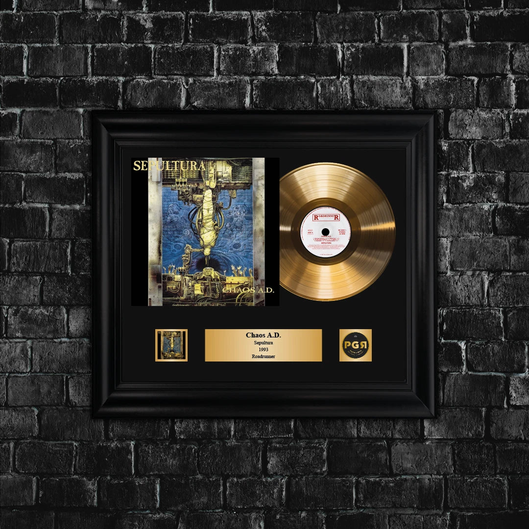 Sepultura Chaos A.D. Gold Record Framed Wall Art Music Memorabilia