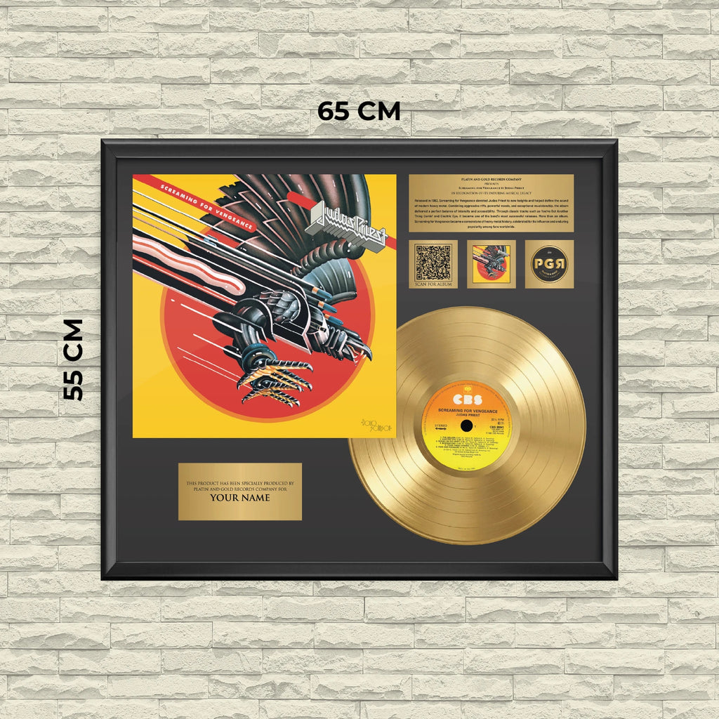 Personalized Judas Priest Screaming for Vengeance Gold Record Wall Art