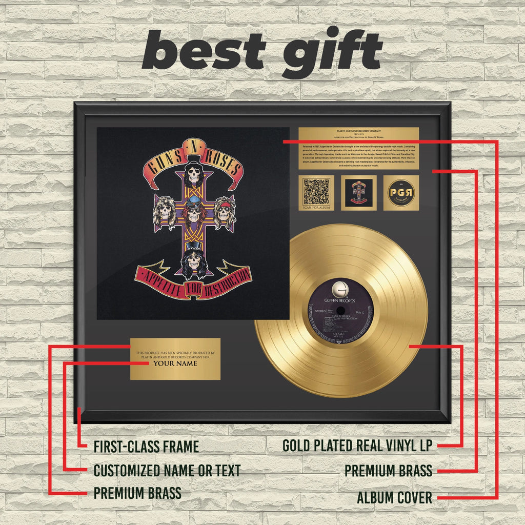 Personalized Guns N' Roses Appetite for Destruction Gold Record Frame