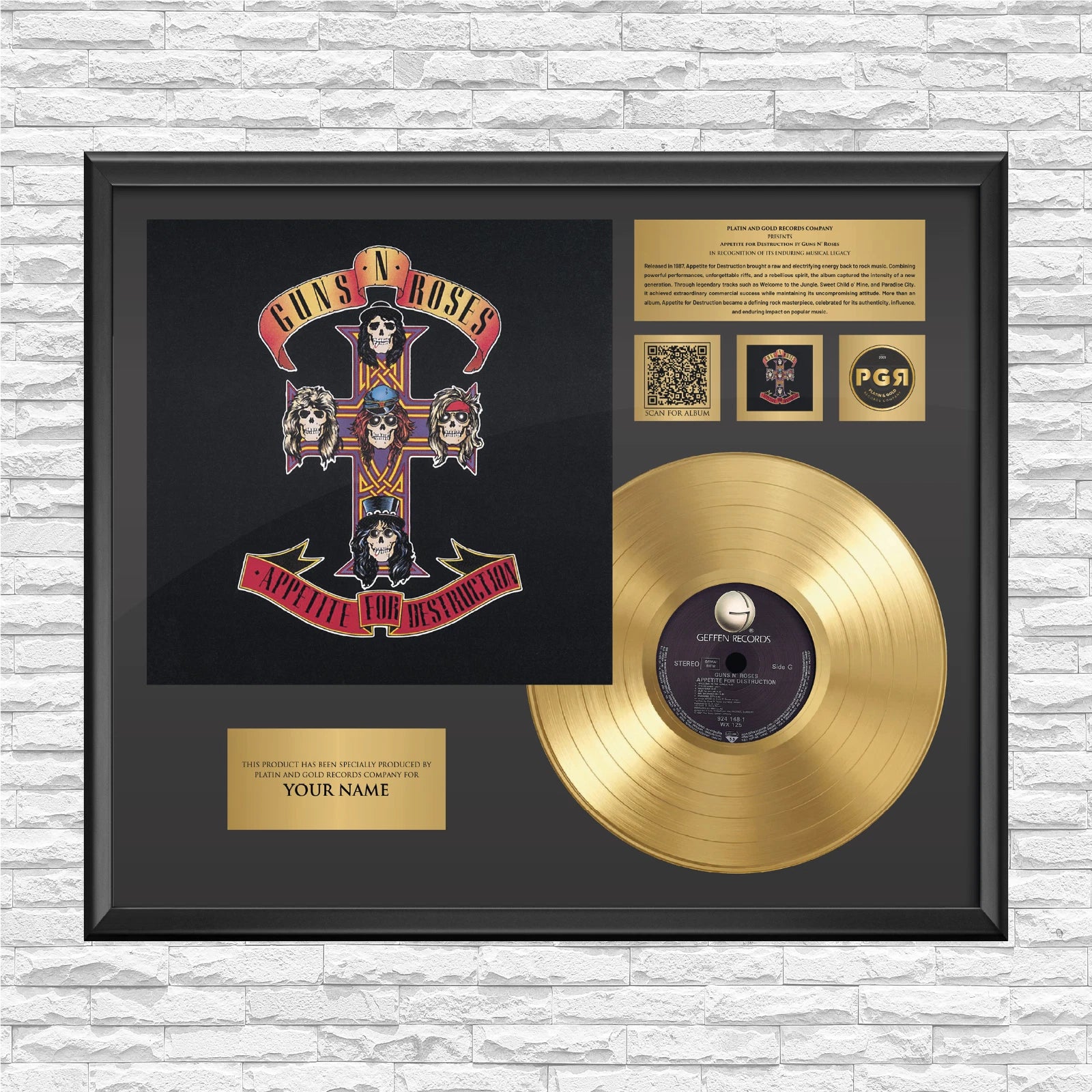 Personalized Guns N' Roses Appetite for Destruction Gold Record Frame