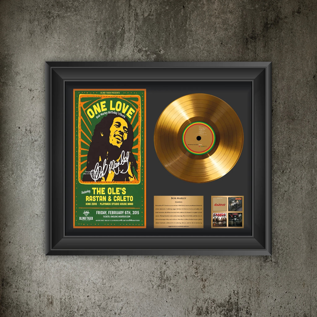 Personalized Bob Marley Exodus Gold Record Framed Wall Art Decor