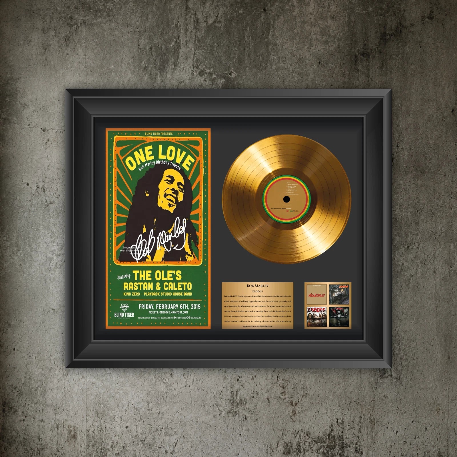 Personalized Bob Marley Exodus Gold Record Framed Wall Art Decor