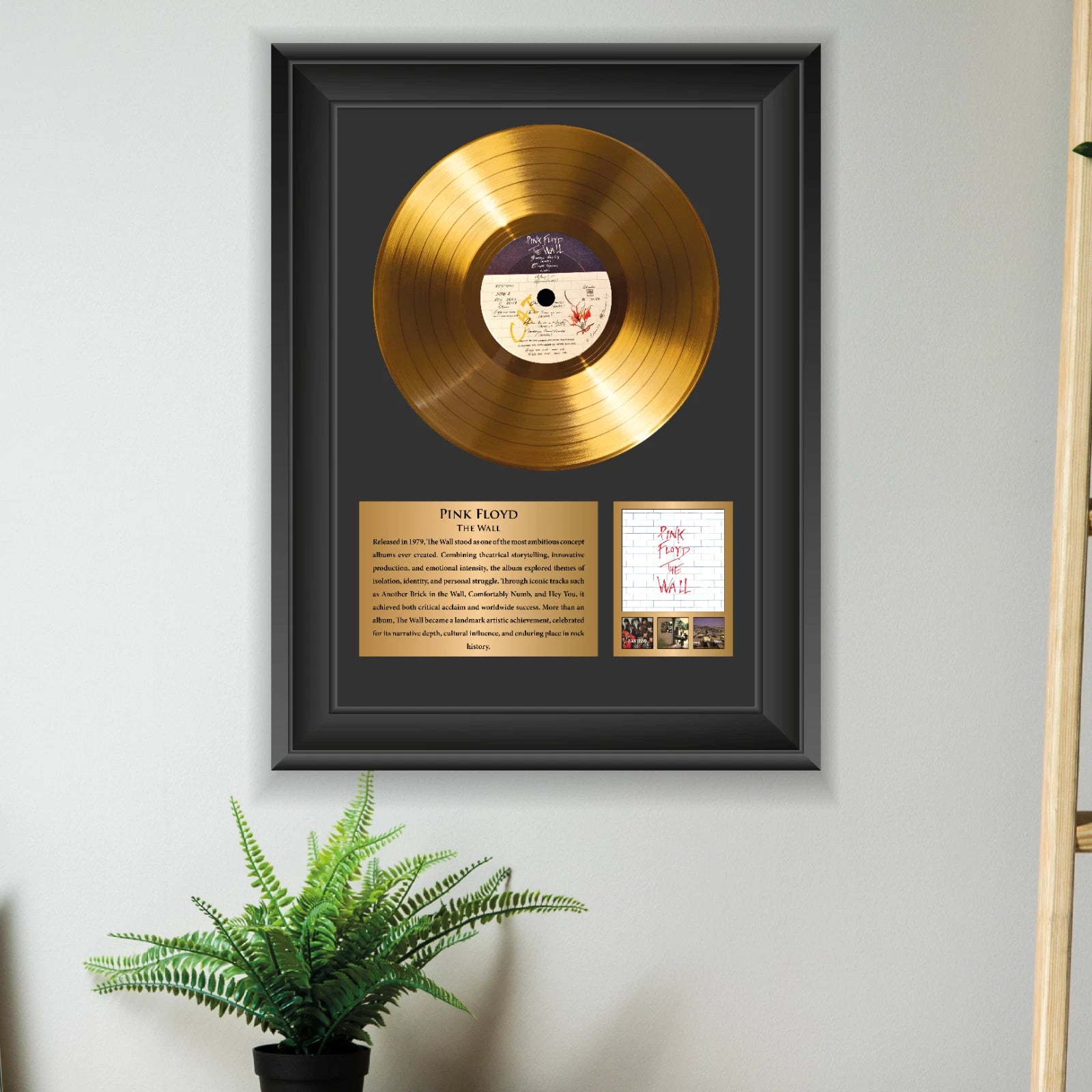 Pink Floyd The Wall Gold Record Framed Wall Art Rock Memorabilia