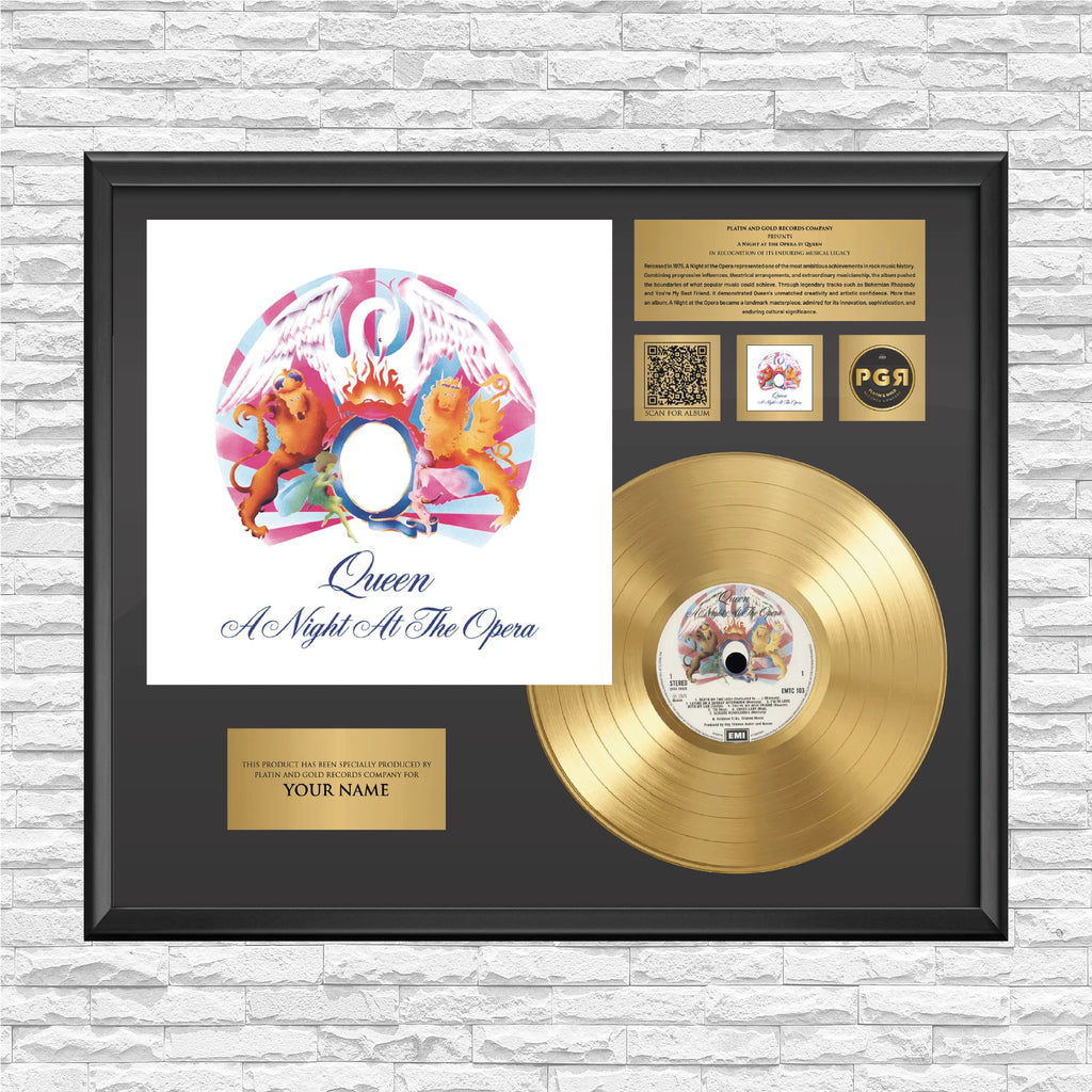 Personalized Queen A Night at the Opera Gold Record Framed Wall Art