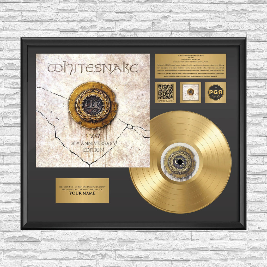 Personalized Whitesnake 1987 Gold Record Framed Wall Art Decor
