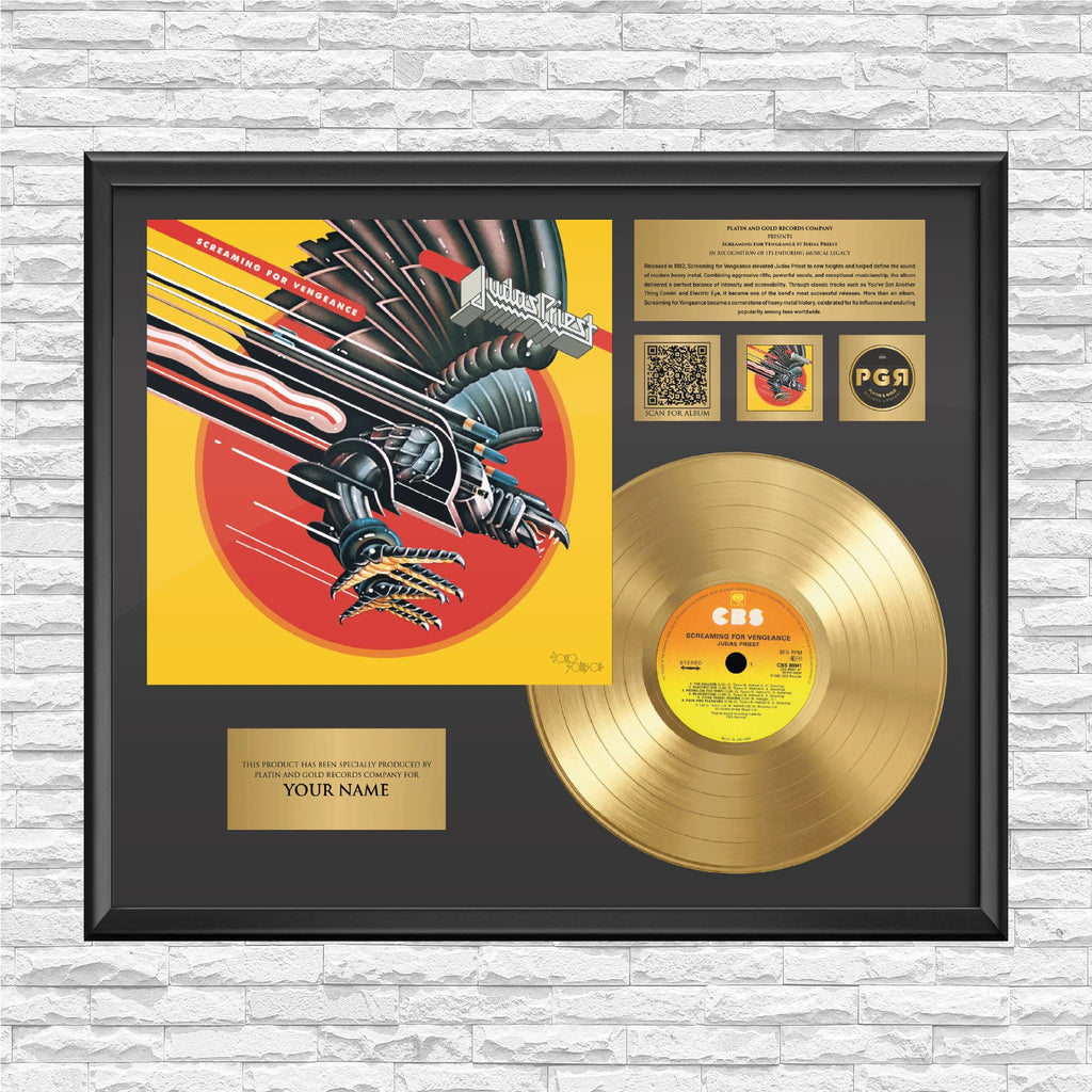Personalized Judas Priest Screaming for Vengeance Gold Record Wall Art
