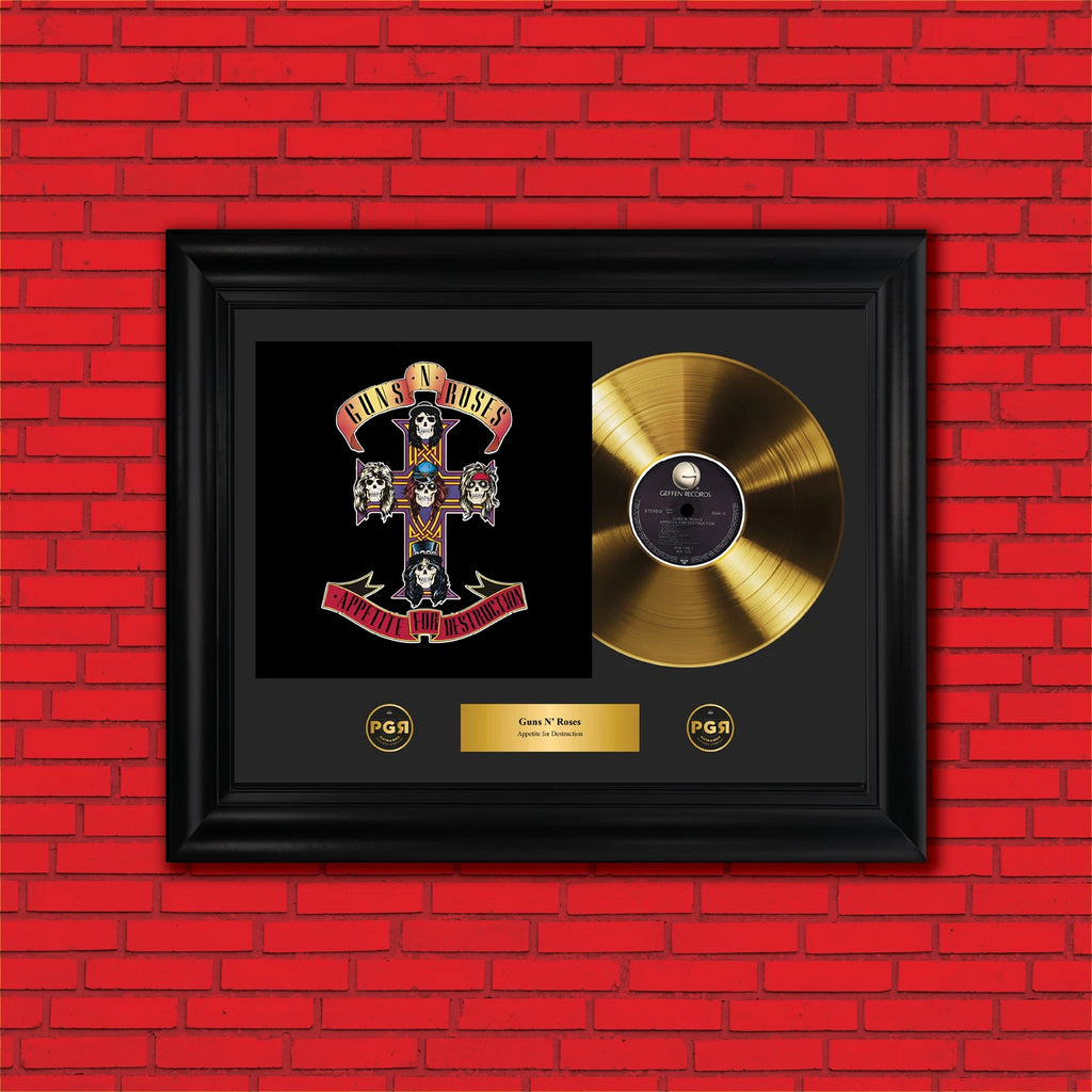 Guns N' Roses Appetite for Destruction Gold Record Framed Wall Art