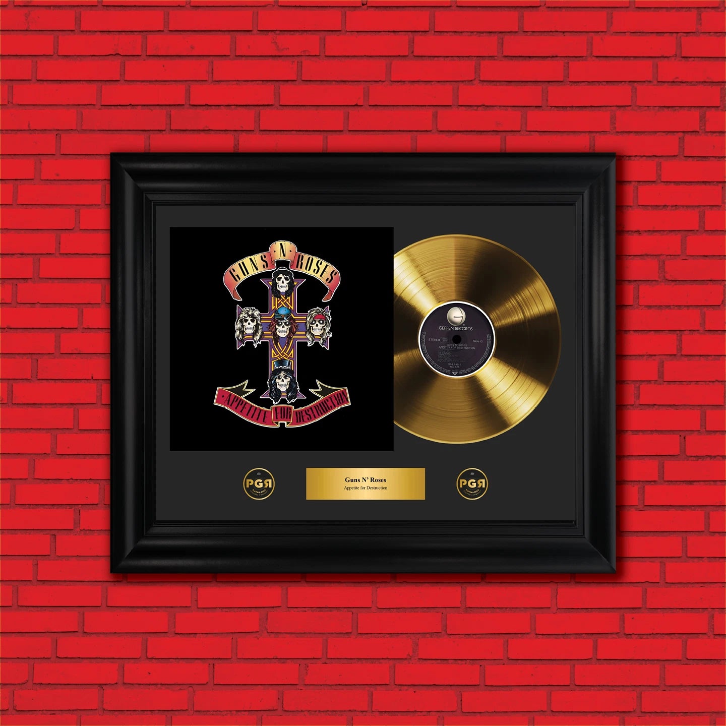 Guns N' Roses Appetite for Destruction Gold Record Framed Wall Art