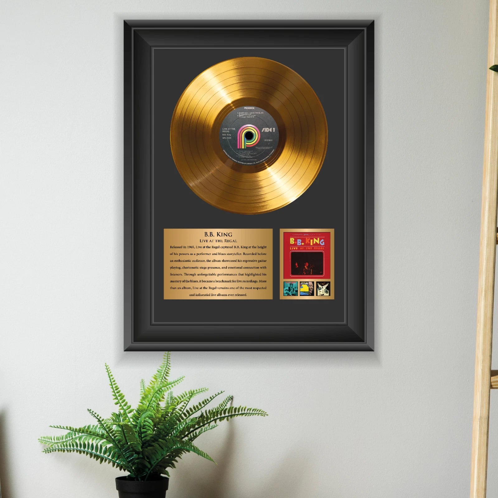 B.B. King Live at the Regal Gold Record Framed Wall Art Memorabilia