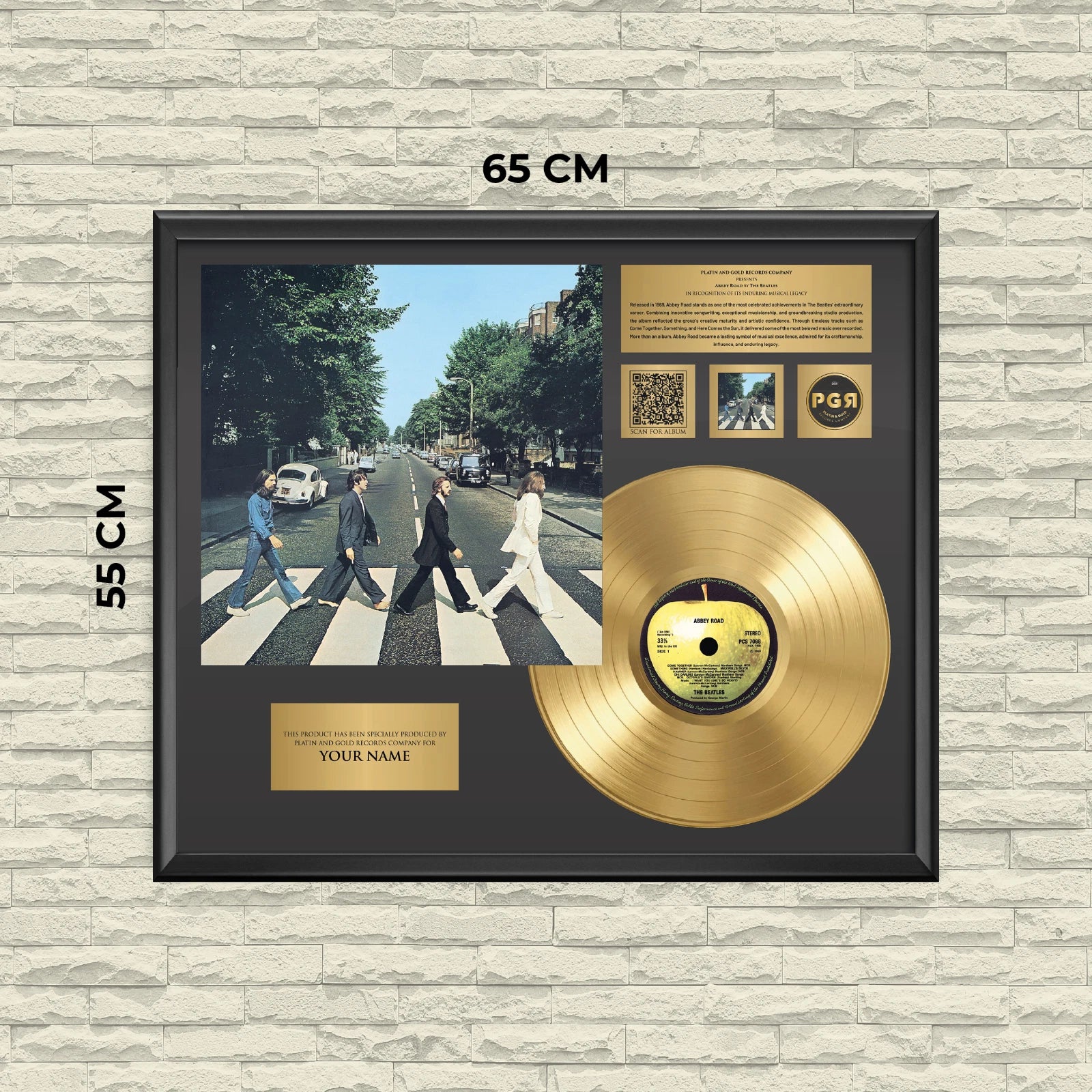 Personalized The Beatles Abbey Road Gold Record Framed Wall Art