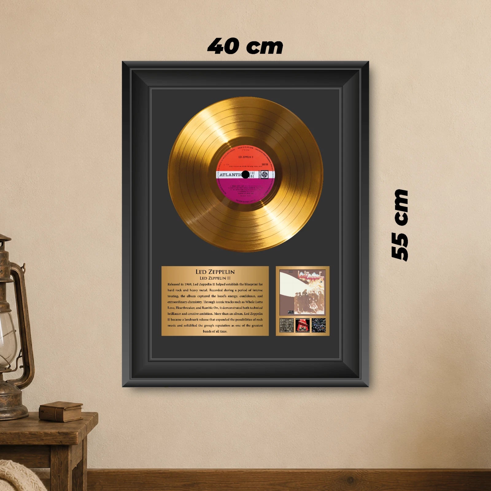 Led Zeppelin III Gold Record Framed Wall Art Classic Rock Memorabilia