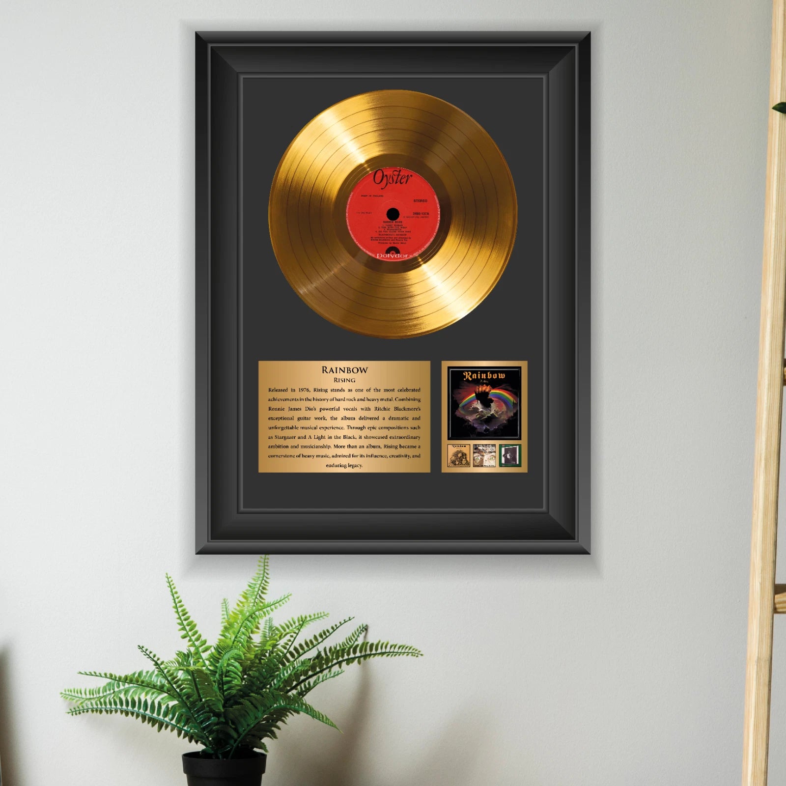 Rainbow Rising Gold Record Framed Wall Art Rock Memorabilia