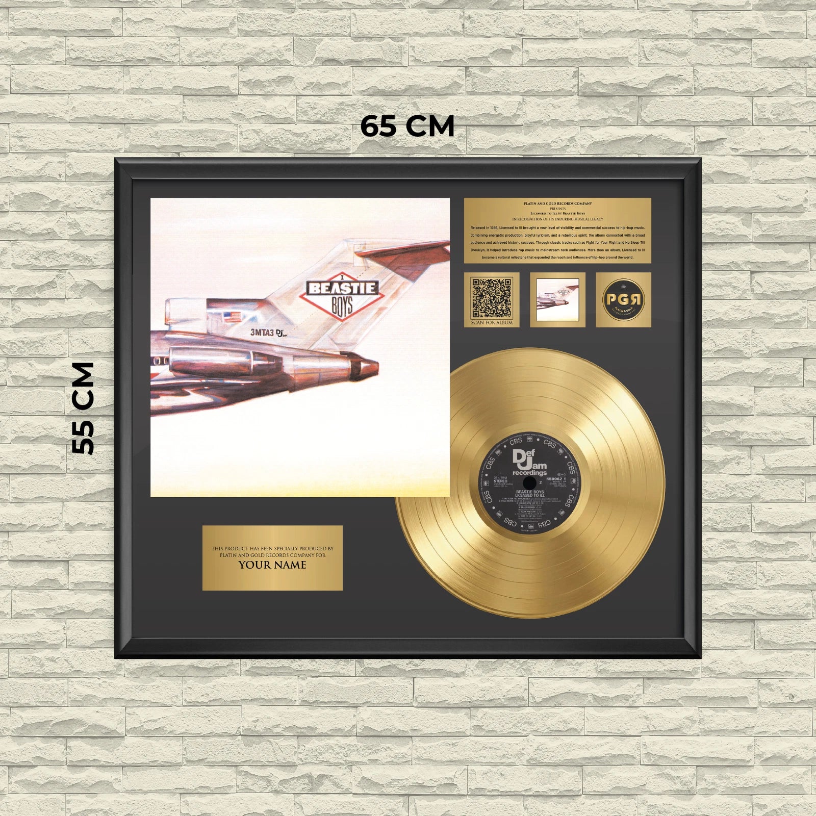 Personalized Beastie Boys Licensed to Ill Gold Record Framed Wall Art