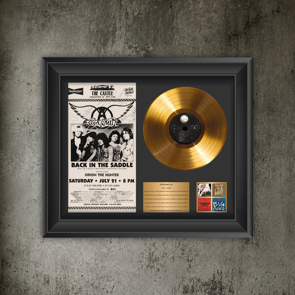 Aerosmith Get a Grip Gold Record Framed Wall Art Rock Memorabilia