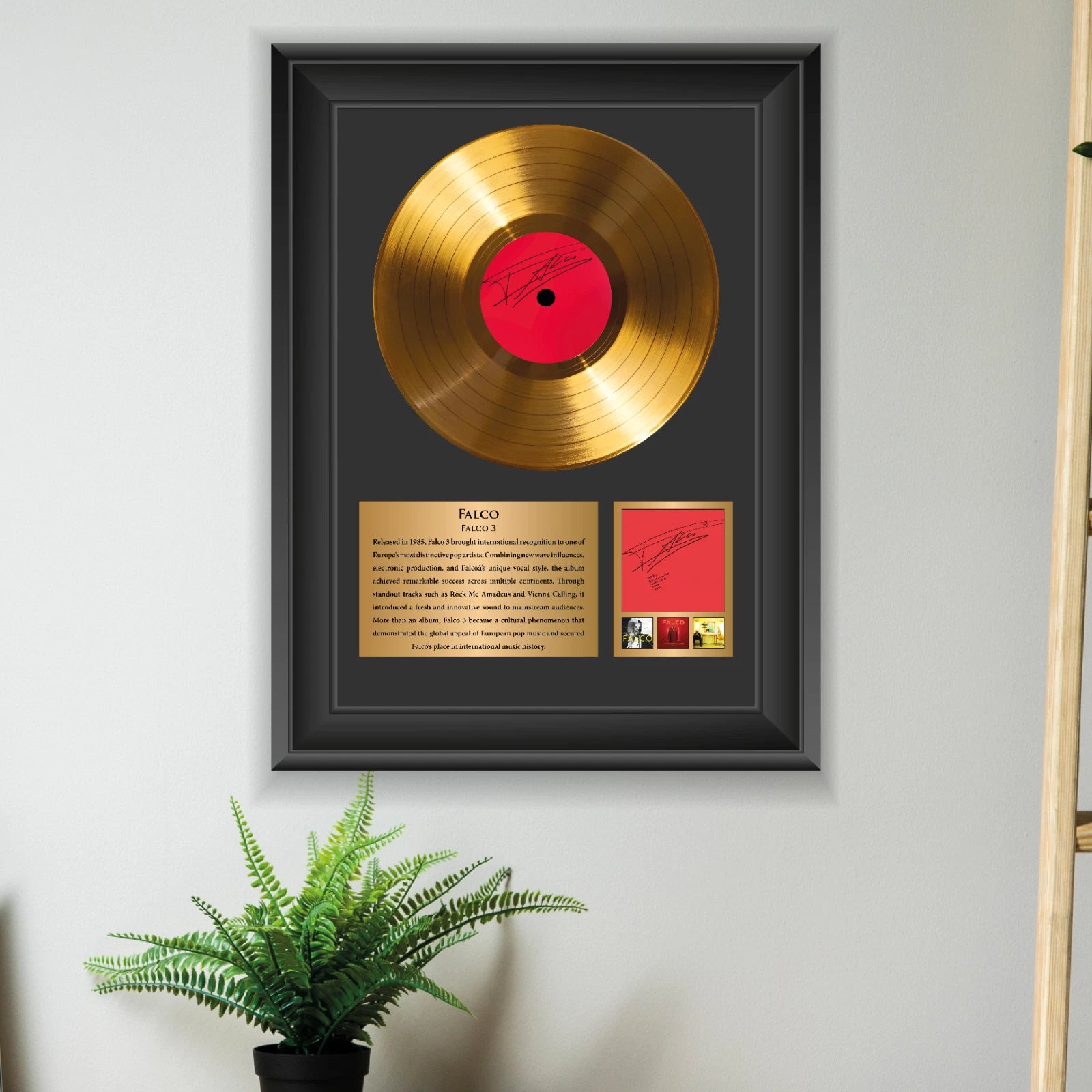 Falco Falco 3 Gold Record Framed Wall Art Pop Music Memorabilia