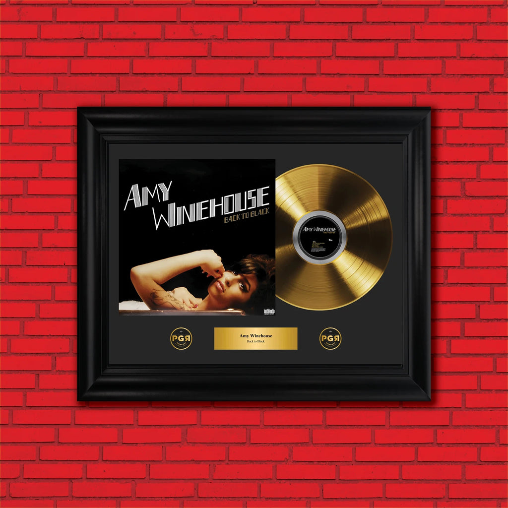 Amy Winehouse Back to Black Gold Record Framed Wall Art Decor