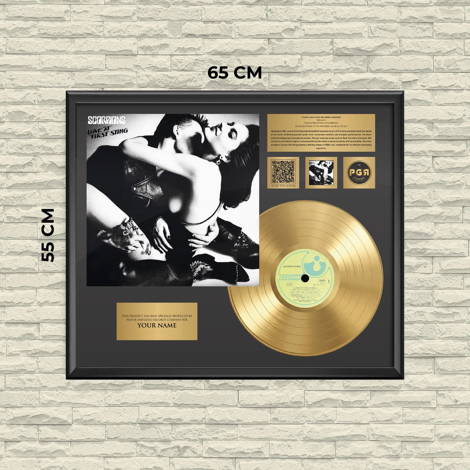 Personalized Scorpions Love at First Sting Gold Record Framed Wall Art