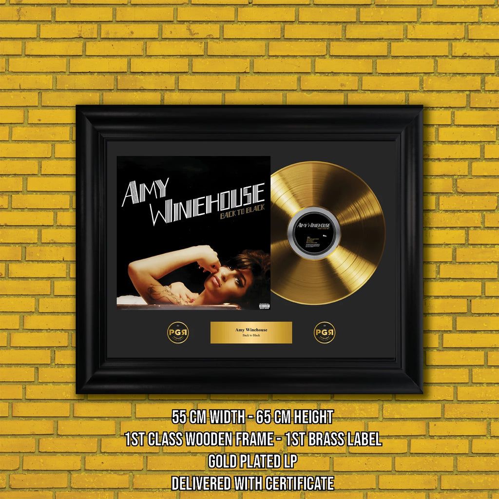 Amy Winehouse Back to Black Gold Record Framed Wall Art Decor