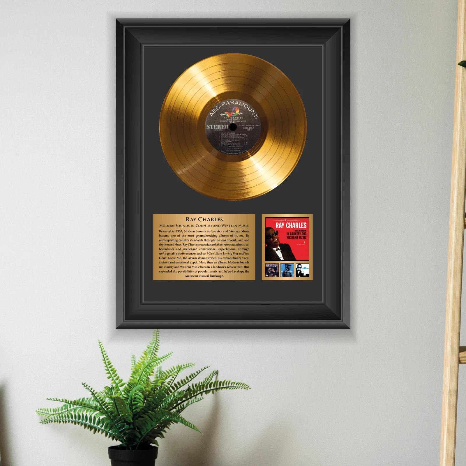 Ray Charles Modern Sounds Gold Record Framed Wall Art Memorabilia