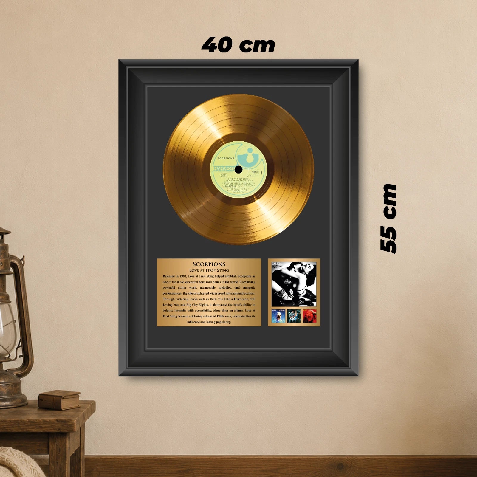 Scorpions Love at First Sting Gold Record Framed Wall Art Decor