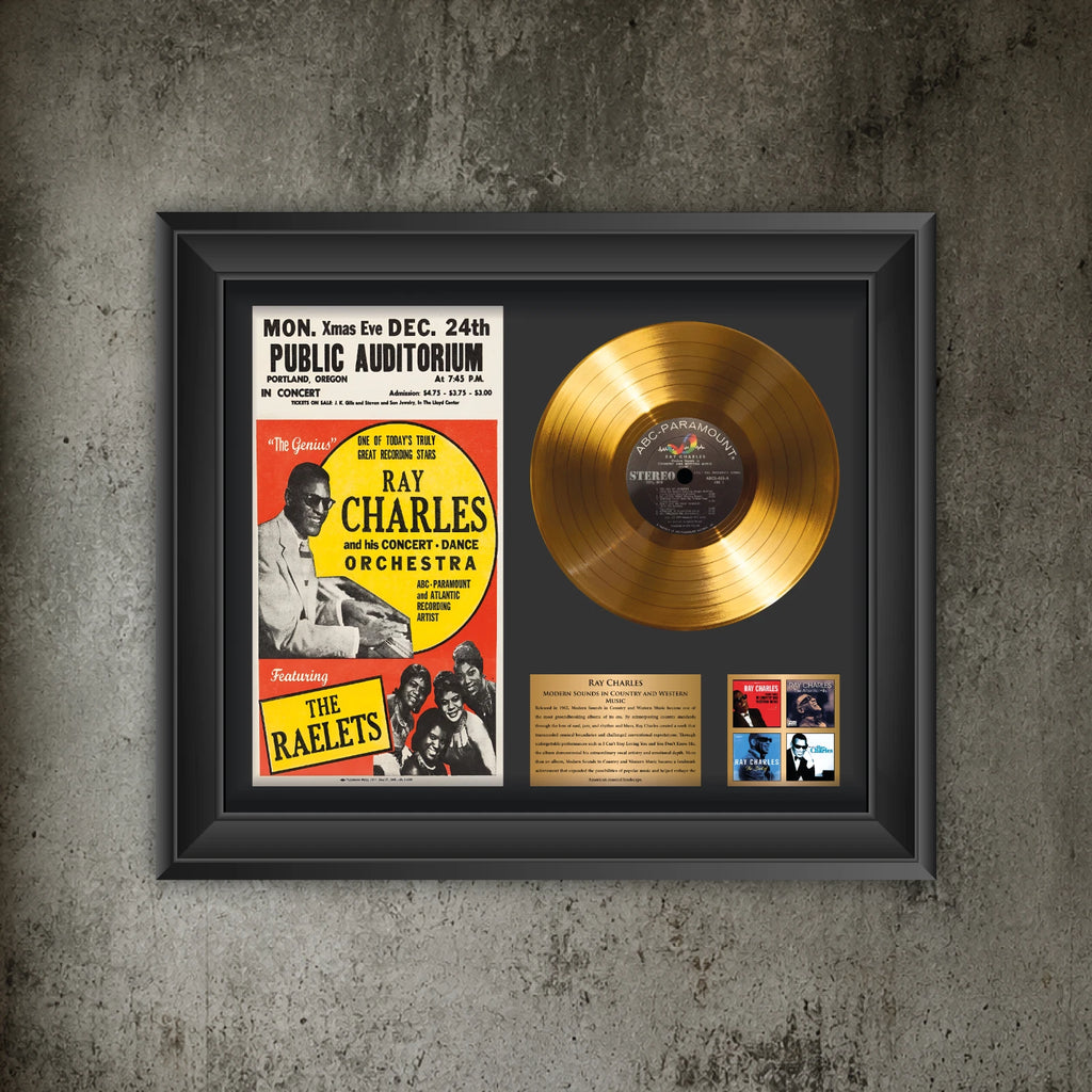 Personalized Ray Charles Modern Sounds Gold Record Framed Wall Art