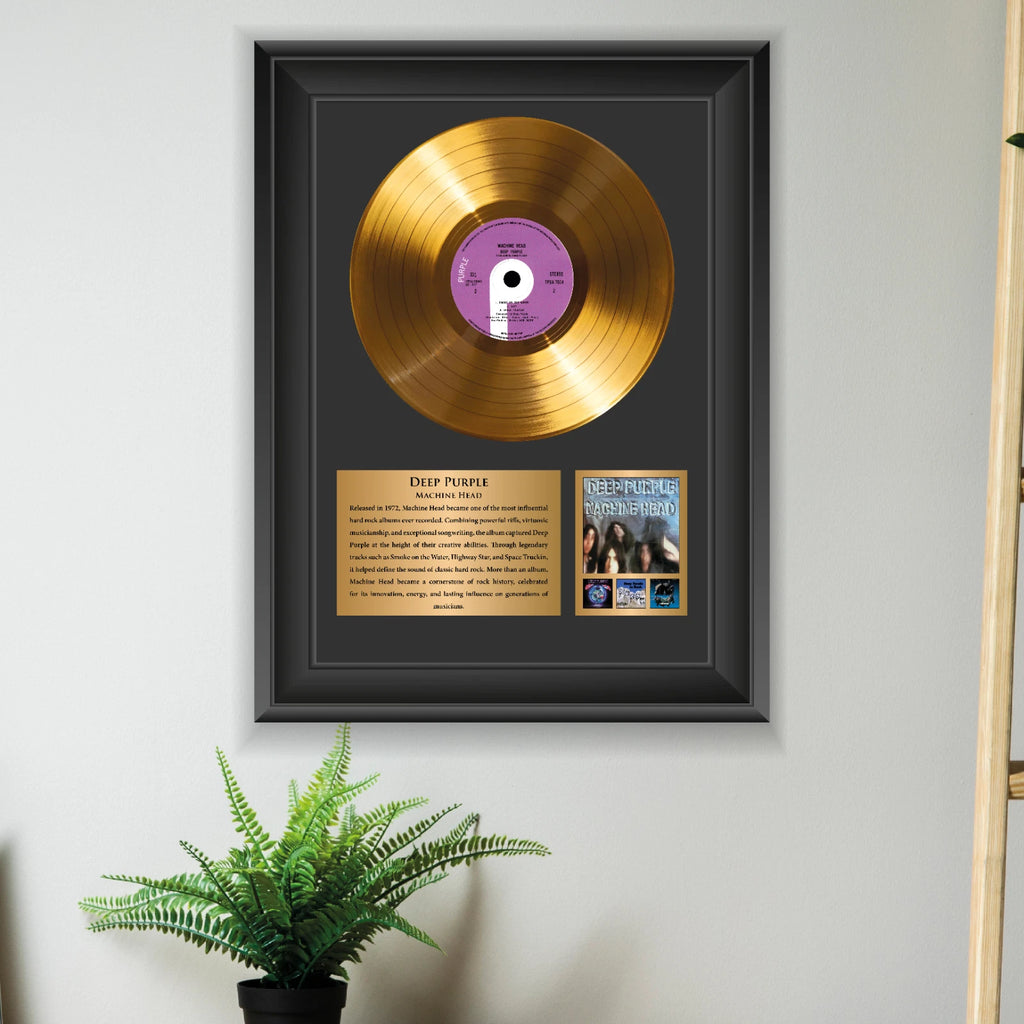 Deep Purple Machine Head Gold Record Framed Wall Art Rock Memorabilia