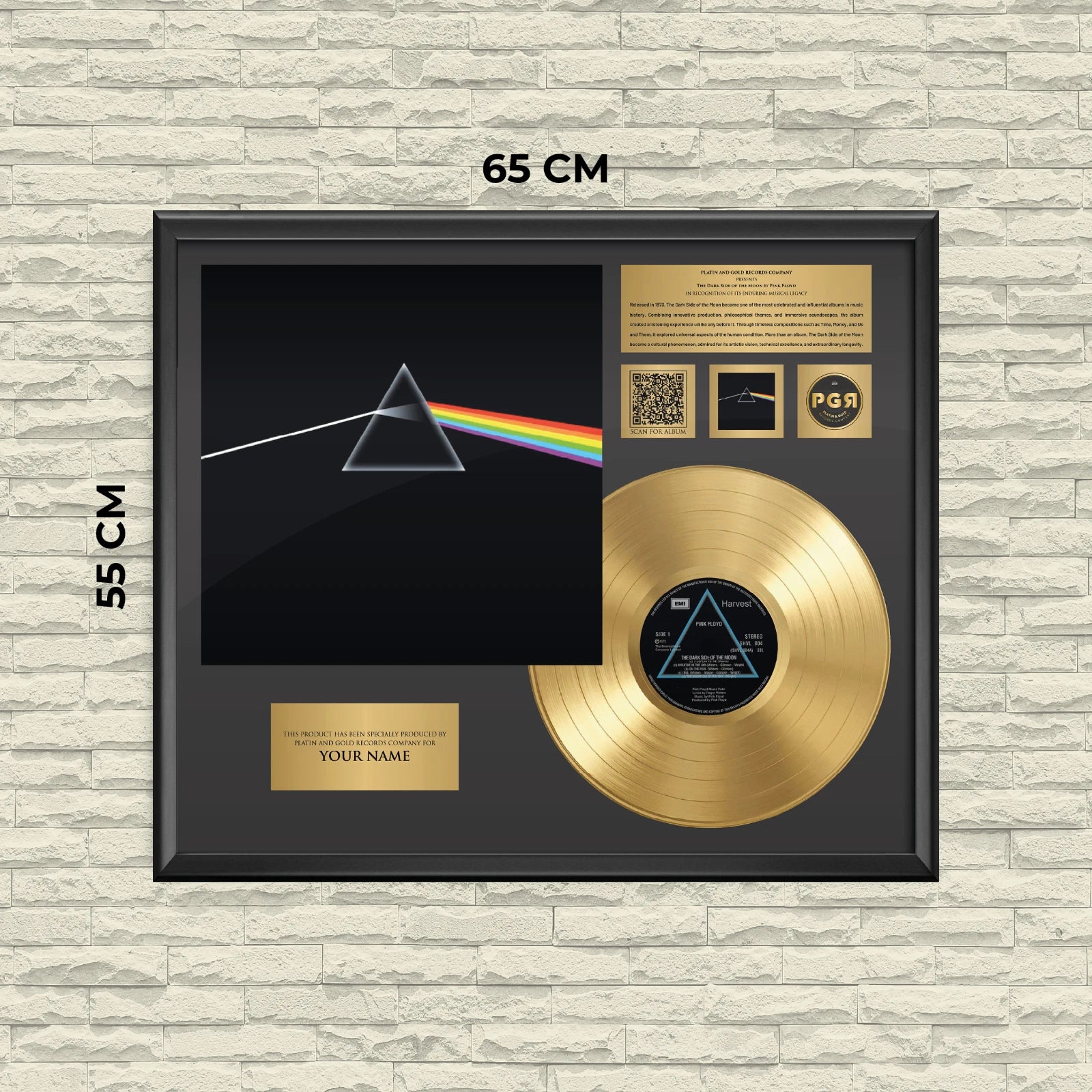Personalized Pink Floyd The Dark Side of the Moon Gold Record Wall Art