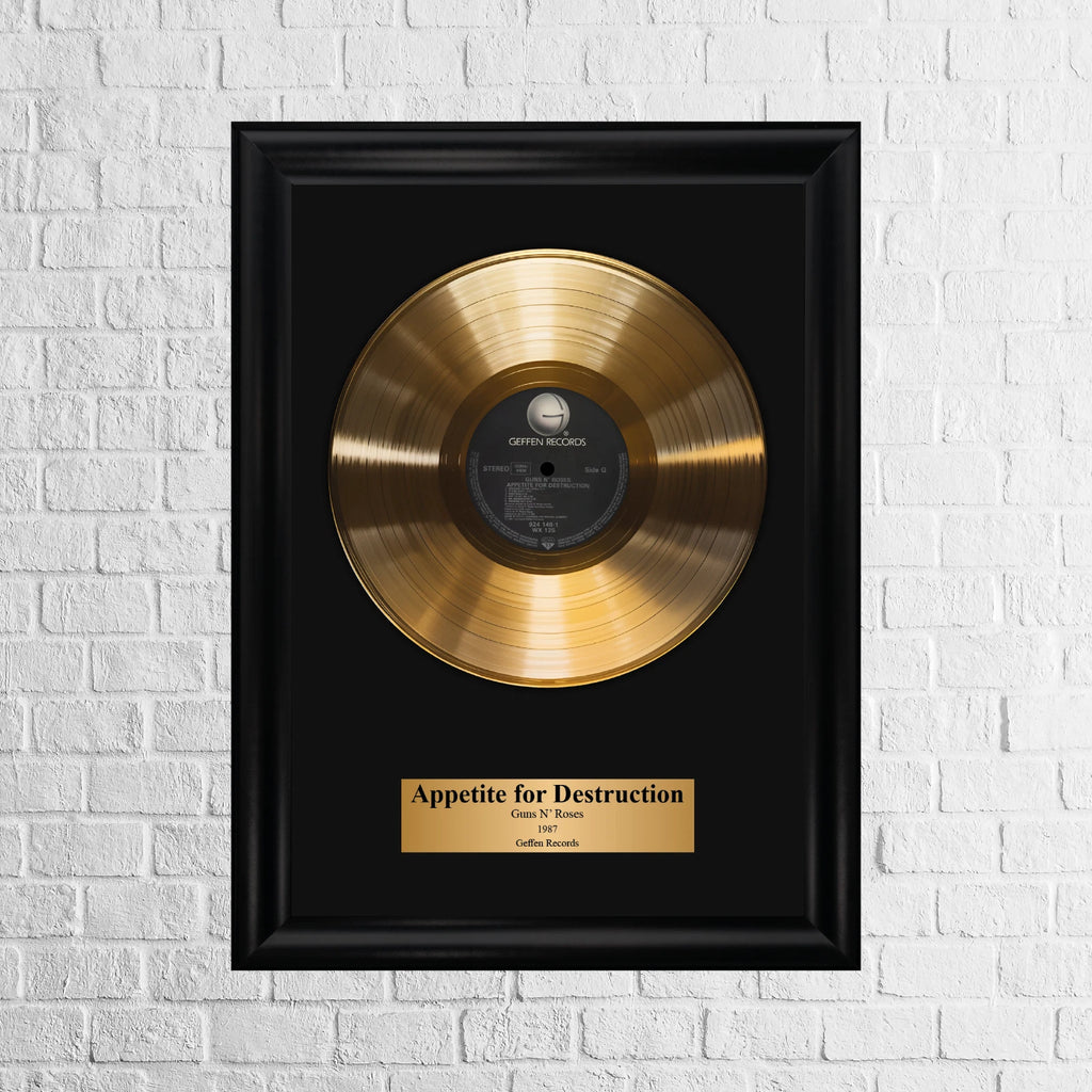 Guns N' Roses Appetite for Destruction Gold Record Framed Wall Art