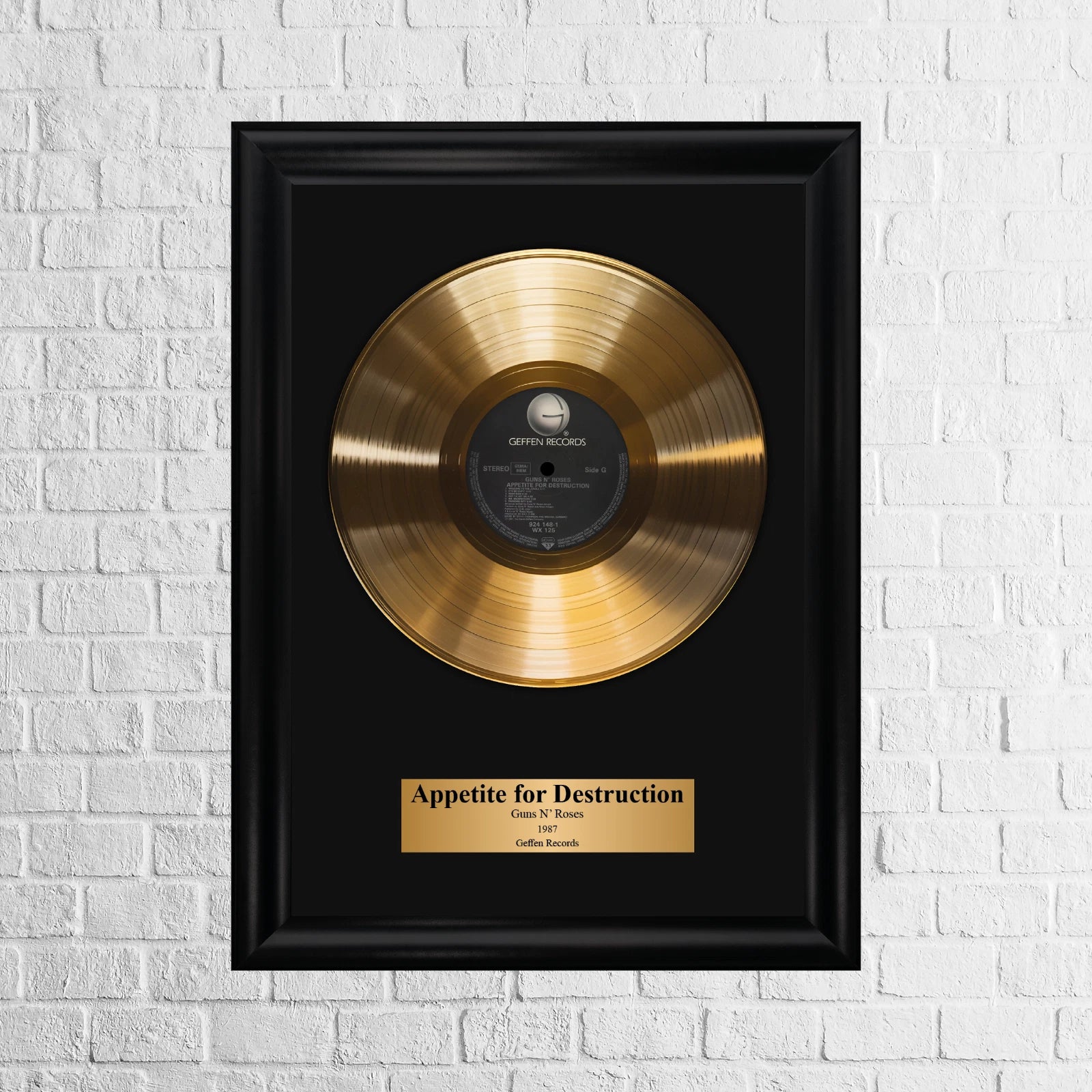 Guns N' Roses Appetite for Destruction Gold Record Framed Wall Art