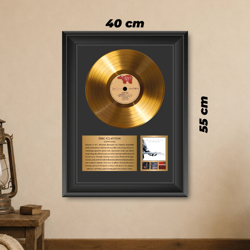 Eric Clapton Slowhand Gold Record Framed Wall Art Guitar Memorabilia