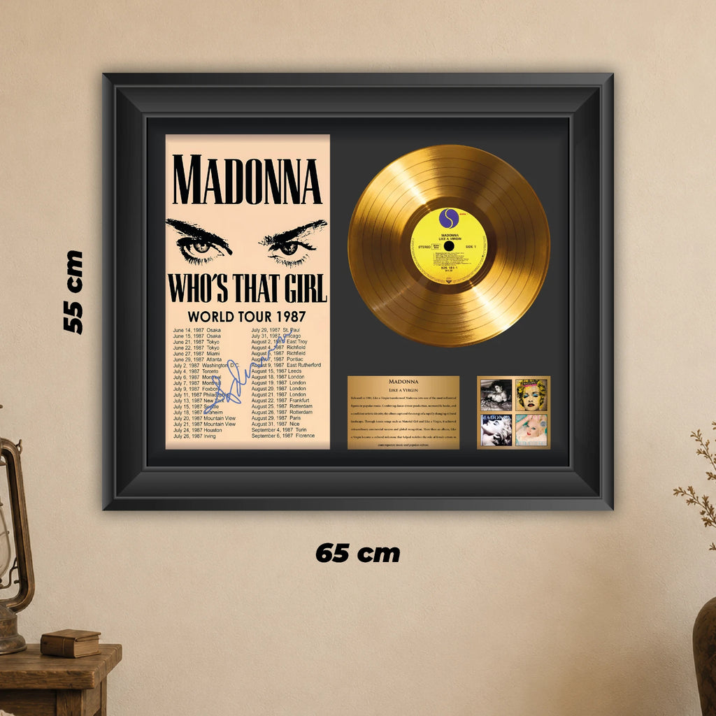 Personalized Madonna Like a Virgin Gold Record Framed Wall Art Decor