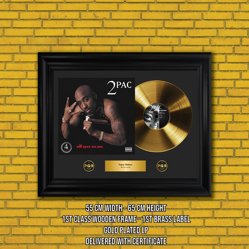 2Pac All Eyez on Me Gold Record Framed Wall Art Hip Hop Memorabilia