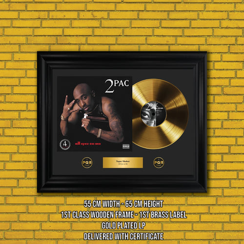 2Pac All Eyez on Me Gold Record Framed Wall Art Hip Hop Memorabilia