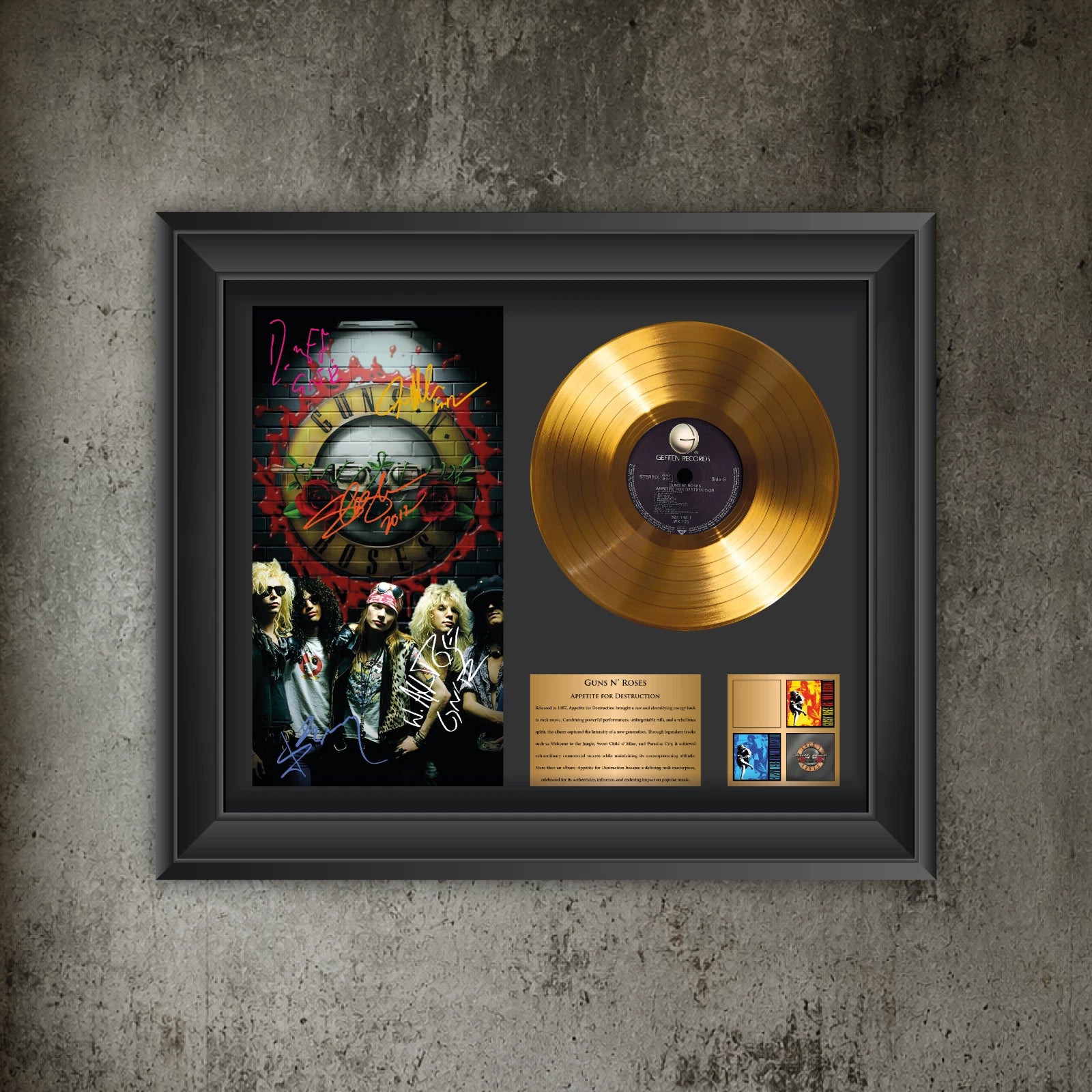 Personalized Guns N' Roses Appetite for Destruction Gold Record Frame