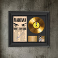 Personalized Madonna Like a Virgin Gold Record Framed Wall Art Decor