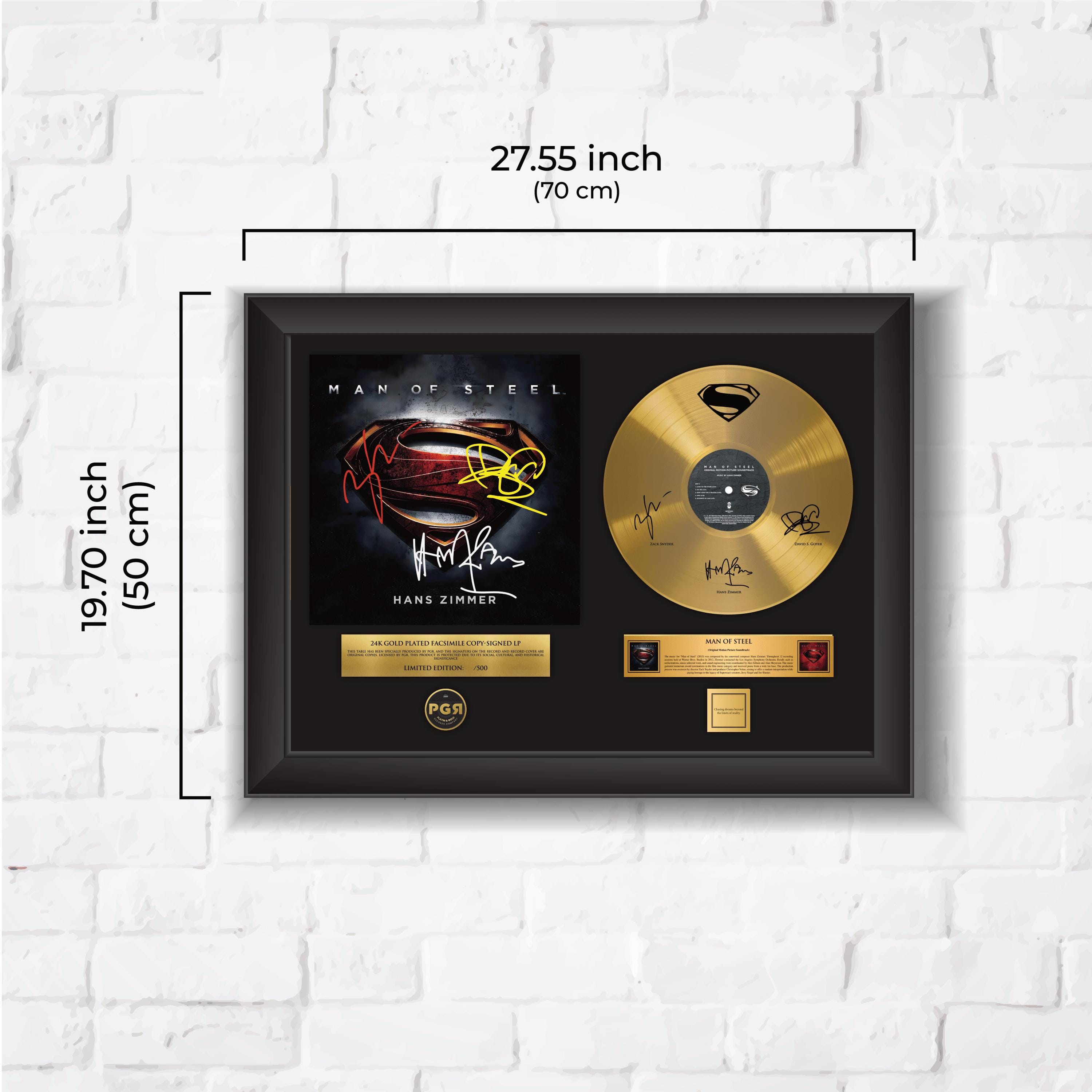 Superman Man Of Steel – Framed Gold Plated Record Vinyl  – Copy Signed