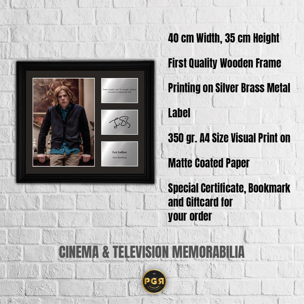 Lex Luthor - Jesse Eisenberg - Framed Movie Character Print with Copy Signed