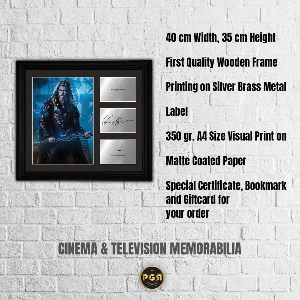 Thor - Chris Hemsworth - Framed Movie Character Print with Copy Signed